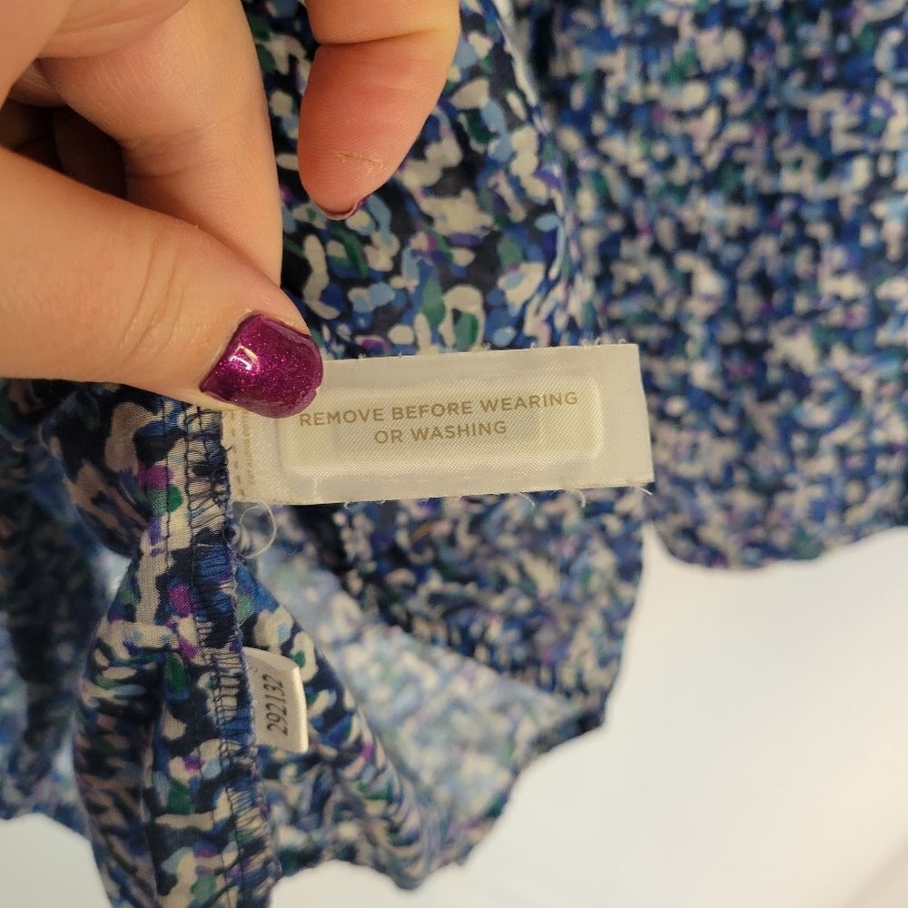 LOFT Spectral Blues patterned blouse - Picture 12 of 14